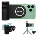 HAFOKO 磁気スマートフォン CapGrip スマホホルダー 三脚 Bluetooth カメラ 携帯電話 Selfie シャッター グリップ 三脚マウント 1/4 インチ コールドシュー付き 取り外し可能な Bluetooth ワイヤレス リモコン付き 旅行、写真、ビデオ、一脚、三脚、自撮り棒、互換性のあ