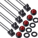 KILIGEN 5個 0~250V/3 Amp プッシュボタンスイッチ 防水 オンオフライト 配線済みスイッチ オートバイ/車用 (レッド防水キャップ)