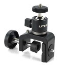 UTEBIT クランプ 雲台 360度 1/4ネジ 自由雲台 小型 アルカスイス 雲台 カメラクランプ 耐荷重2kg C型クランプ カメラスタンド クランプ 強...