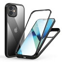 MQman iPhone12mini ケース 前面ガラス+背面ガラス 360°全面保護 100%画面タッチ感度 耐衝撃 強化ガラス フロント+バックプレート 軽量 ワイヤレス充電対応 前後 両面 カバー (iphone12mini用, ブラック)