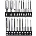 KIMLONTON インパクトドライバービットセット 磁気吸着 六角レンチビットセット 1/4インチ六角軸 S2鋼 60mm精密ドライバービットセット 磁気トルクスドライバー修理ツール 1.5ミリ-12ミリと5/64