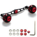 HEIGHTEN 130mm ベイト リール ハンドル 7色 70航空アルミ製 シマノ ダイワ アブガルシア 通用 ベイトリール 用 (Black&Red) (...