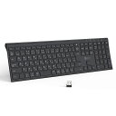iClever キーボード ワイヤレスキーボード 無線 2.4G(レシーバー付属) 日本語JIS配列 薄型 USB-C充電式 フルキーボード テンキー付き 静音 ウルトラスリム パンタグラフ パソコン PC用 Windows対応 オフィス自宅最適 日本語説明書付き GKJ35B ブラック(2)