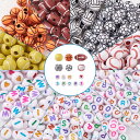 Beadthoven アルファベットビーズ スポーツビーズ 約630個入り ミックスカラー アクリルビーズ 英字 レター 運動 野球 サッカー バスケ テニス ...