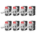 Kiligen 8個 車トグルスイッチ10A/12VDC, 6A/24VDC2ピン SPST ON/OFFロッカートグルスイッチ、自動車オートトラックボート用