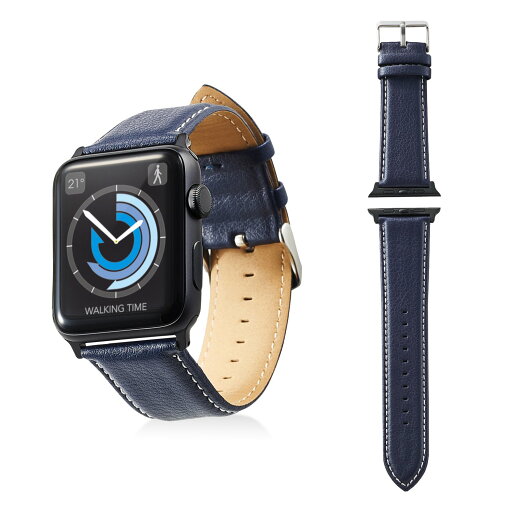 エレコム Apple Watch バンド 42mm ソフトレザー ラウンドボートタイプ ネイビー AW-42BDLRBBU エレコム Apple Watch バンド 42mm ソフトレザー ラウンドボートタイプ ネイビー AW-42BDLRBBU