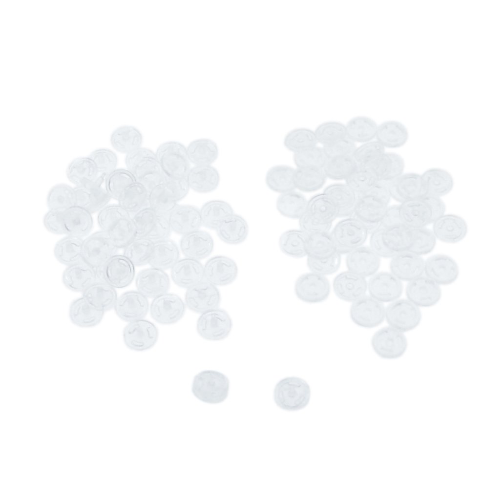 Releaserain 人形用 ドール服の材料 4mm 極小 プラスチック ミニ スナップ ボタン 透明クリアー 50ヶ入