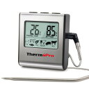 ThermoProサーモプロ クッキング料理用オーブン温度計デジタル ミルク コーヒー 肉 揚げ物 食品 燻製などの温度管理用キッチンタイマーとアラーム機能TP...