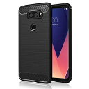【Trocent】LG V30+ L-01K ケース シリコン素材 JOJO L-02K / isai V30+ LGV35 保護カバー 全面保護 耐衝撃 落下防止 (V30+ L-01K docomo, ブラック)