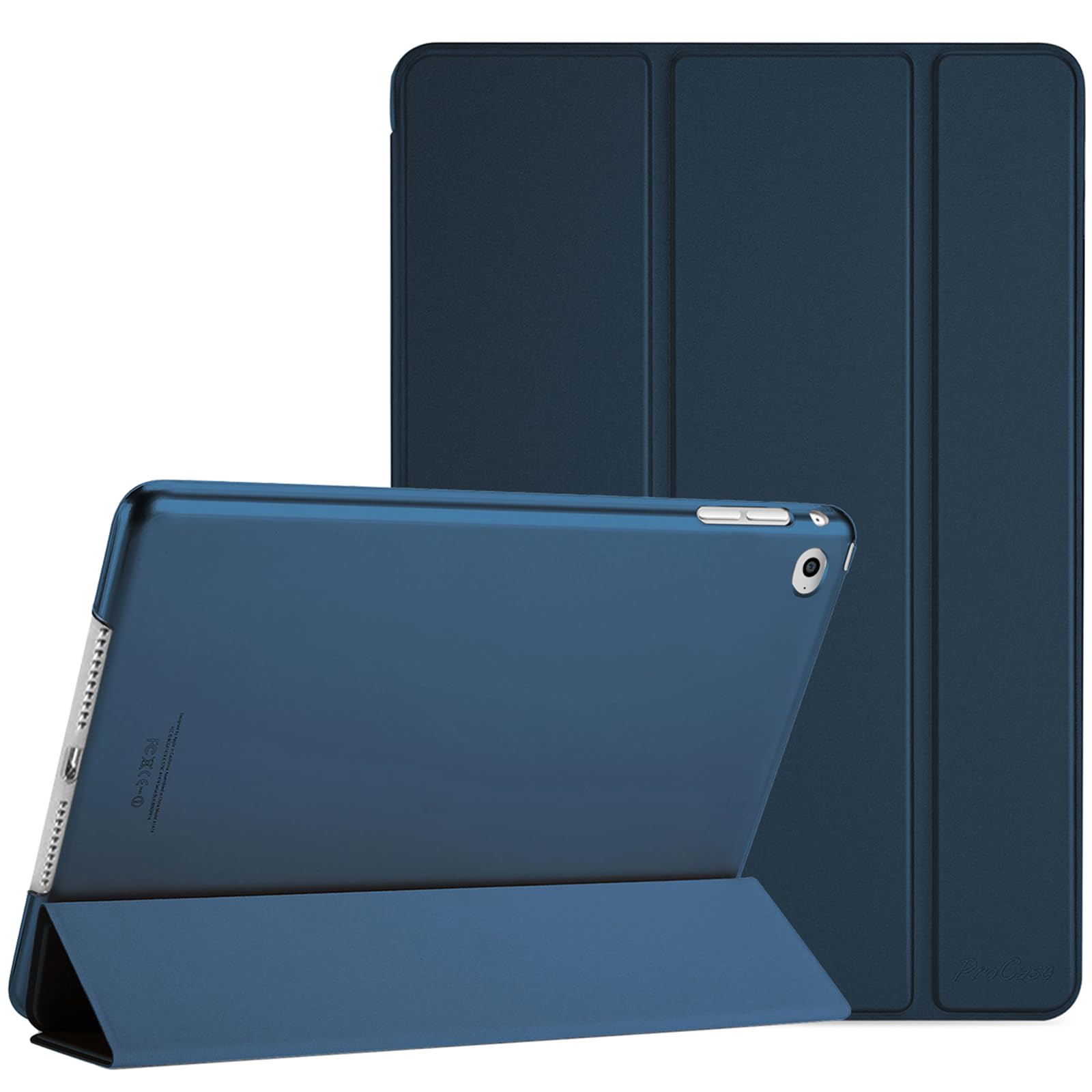 ProCase iPad mini 4 ケース（A1538 A1550 A1546） オートスリープ/ウェイク機能 三つ折りスタンド スマート 超スリム フォリオ保護ケース 半透明フロスト バックカバー 対応機種：iPad mini 4世代 7.9