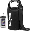 Unigear ドライバッグ 防水バッグ 防水ポーチ付き ドラム型 新型素材 防水 防塵 9色 6サイズ 2L 5L 10L 20L 30L 40L(黒色 5L)