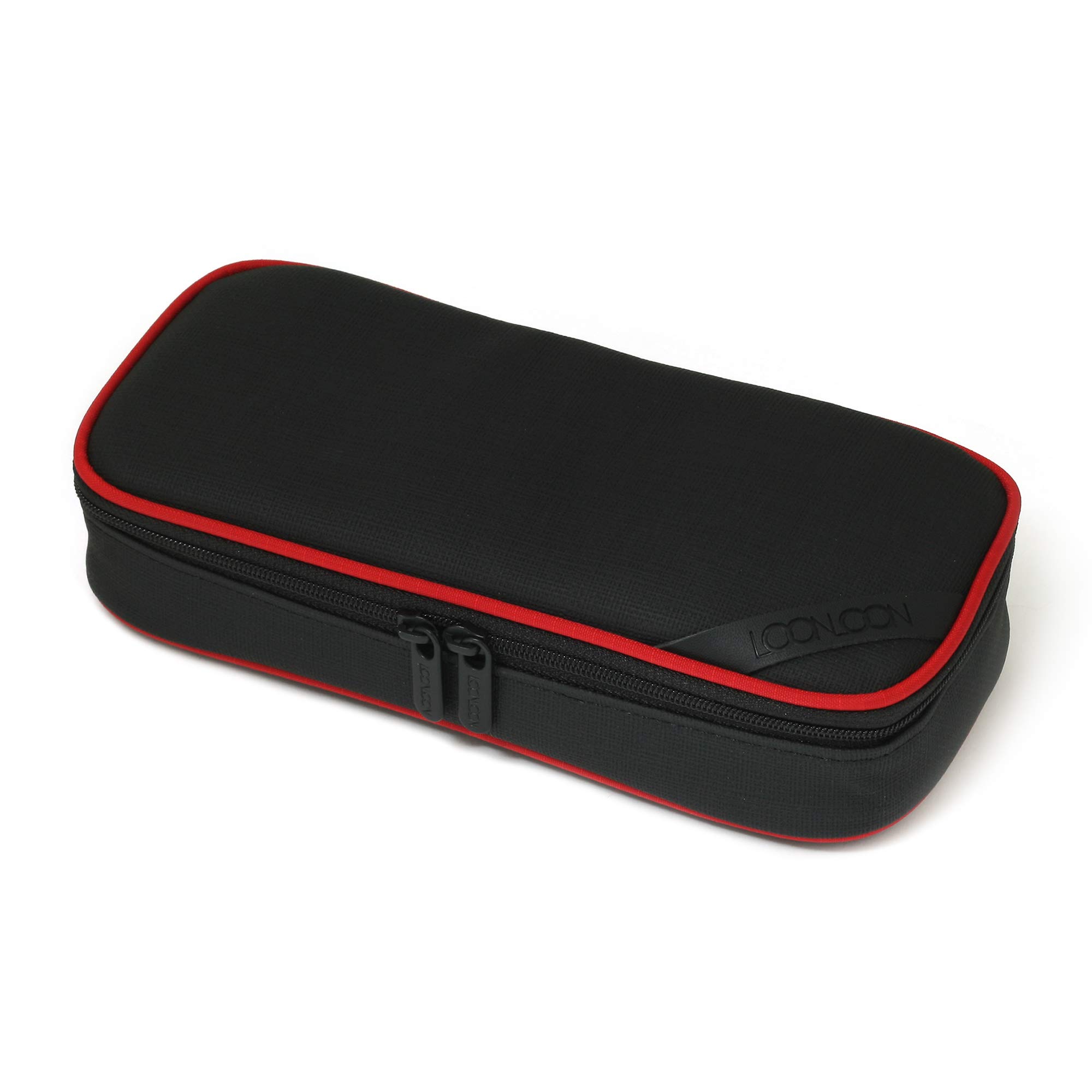 LOONLOON 660 レイニー ペンケース ブラック 大容量 おしゃれ 二階建て 多機能 シンプル 筆箱