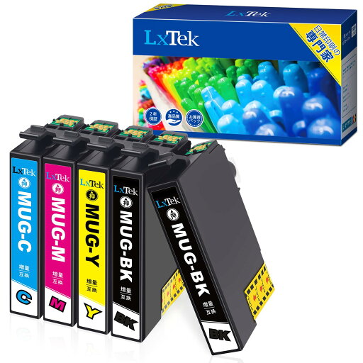 LxTek MUG-4CL 互換インクカートリッジ エプソン(Epson)用 MUG マグカップ インク 4色セット+黒1本(合計5本) 大容量/説明書付/残量表示/個包装 EW-452A EW-052A LxTek MUG-4CL 互換インクカートリッジ エプソン(Epson)用 MUG マグカップ インク 4色セット+黒1本(合計5本) 大容量/説明書付/残量表示/個包装 EW-452A EW-052A