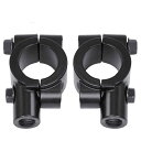 YFFSFDC バイク ハンドル 22mm 汎用 ミラー ホルダー マウントホルダー アダプター クランプ 自転車 ハンドル 2個セット (ブラック 10mm ...