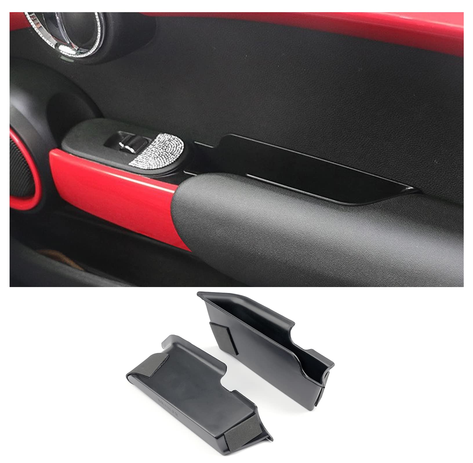 【CDEFG】ミニ クーパー F56 第3世代 2015年 - 専用 ドアハンドル収納ボックス 内側ドア ストレージボックス コンソールボックス 小物入れ アクセサリー 車用品 パーツ MINI cooper F56 前席用 ×2