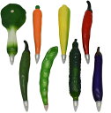 Maydahui おしゃれ 野菜 食べ物 ボールペン 油性 0.5mm 黒 8本セット かわいい 唐辛子 にんじん ト なす エンドウ豆 キュウリ 磁石付 3D...