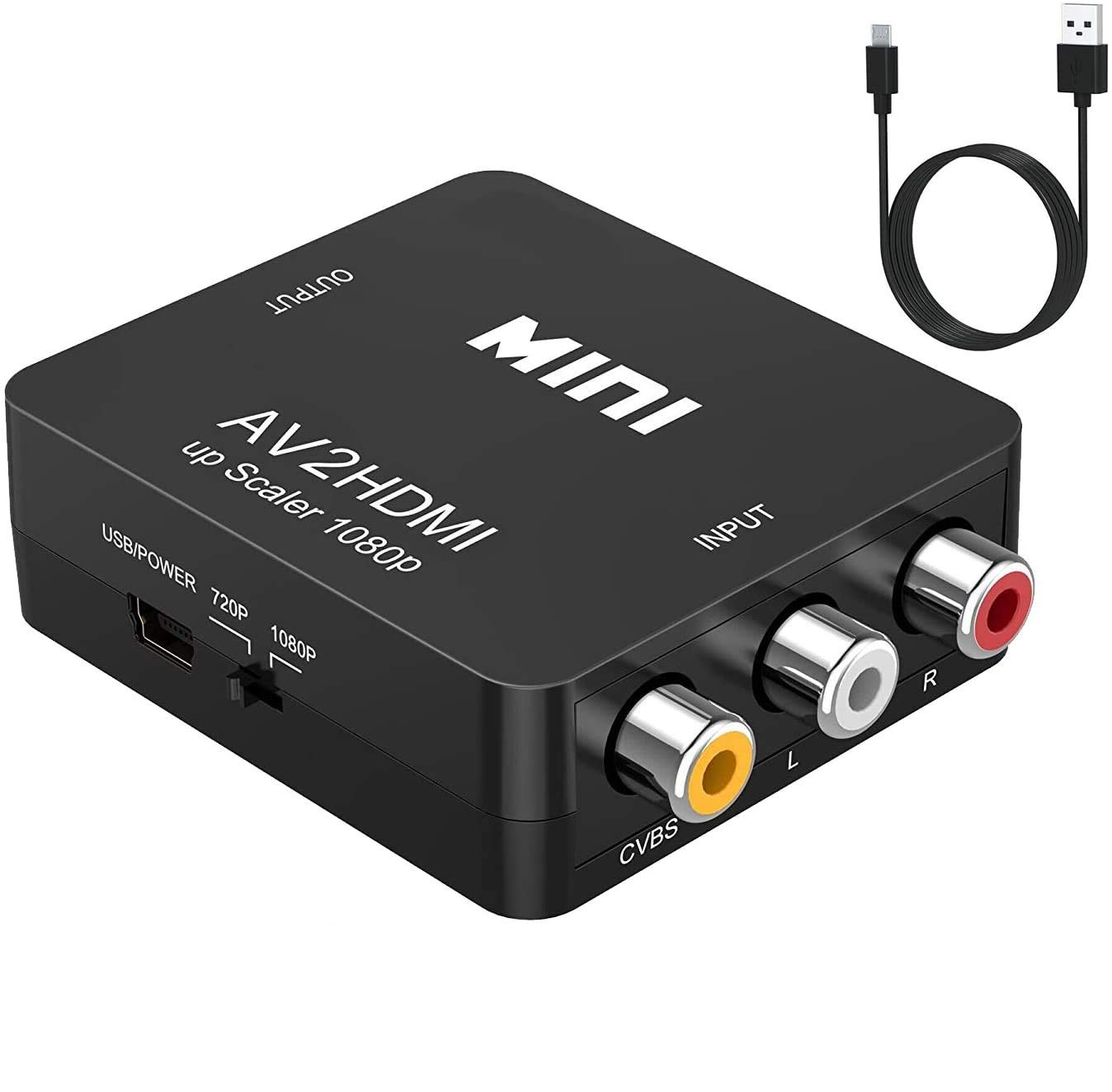 SUGURE RCA to HDMI ѴС AV to HDMI ݥå 1080P ϲ USB ƥVHS...