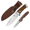 MOSSY OAK ナイフセット シースナイフ 折りたたみナイフ ポケットナイフ ケース付き フルタング構造 天然ウッドハンドル 木目様ハンドル 全長225mm&166mm DIY 登山 キャンプ 防災 釣り キャンプ