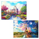 2枚セット 5Dダイヤモンドアート キット ダイアモンドビーズ絵画キット DIY・手作り絵画手芸キット 5D モザイクアート ハンドメイド かわいい 芸術品 装飾 ダイヤモンド塗装 全面貼り付けタイプ 30x40cm(城と塔)(3)