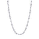 KRKC&CO テニスチェーン テニスネックレス 幅3mm CZダイヤ ホワイトゴールドメッキ レディース チェーンネックレス ジルコニア ヒップホップ ジュエ...