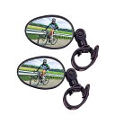 DFsucces 自転車バックミラー 2個セット 360度回転可能 丸型 凸面 広視野角 戸外スポーツバイク用ミラー 簡単取付 軽量 調節可能 (楕円形)