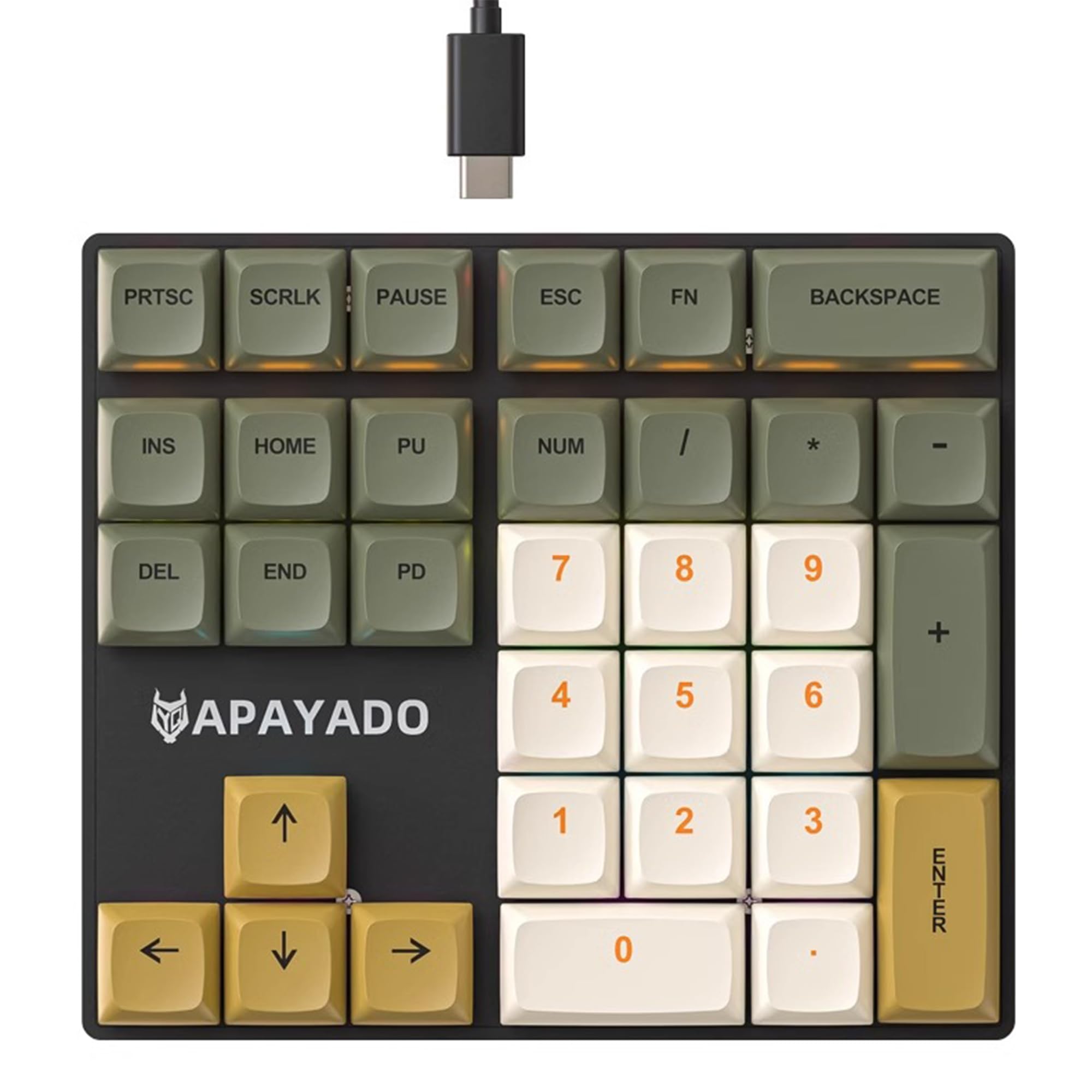 BRIMFORD テンキー メカニカル テンキー 有線 赤軸 キーパッド ナンバーパッド メカニカルテンキー テンキーパッド USB Type-C接続テンキー ノートパソコン/パソコン用テンキー 4種バックライト付き 33キー 数字キーボード 方向キー付き PBT昇華印刷キーキャップ 急速入