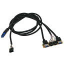 Ahvqevn 60cmフロントケースパネル USB 3.0 + USB 3.0 + HDオーディオジャックポート I/Oボード+内部ワイヤ USBベゼルライン DIYケース 延長線(2)