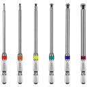 Phyxiul ボールポイント 六角ビットセット 6点セット 磁気ヘッドドライバー ボールエンド 100mm 片頭 6.35mm六角軸 対辺2/2.5/3/4/...