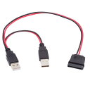 NFHK DC 5V デュアル USB - SATA 15ピン 電源ケ...(2)