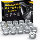 MIKKUPPA ホイールナット 貫通タイプ M12 x P1.25 スズキ車・スバル車に適用 シルバー 19HEX 長さ16.8 mm 16個セット ラグナッ...