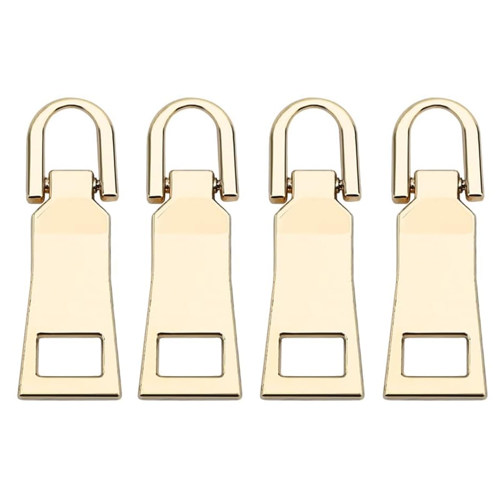 DEVENTORZ ファスナー スライダー 交換用 引き手 4個セット 金属製 ジッパー 持ち手 交換 ファスナー修理用 リュック 財布 衣類 ブーツなど DIY 手芸 手作り 裁縫 取り付け簡単 (ゴールド大さめ5#)