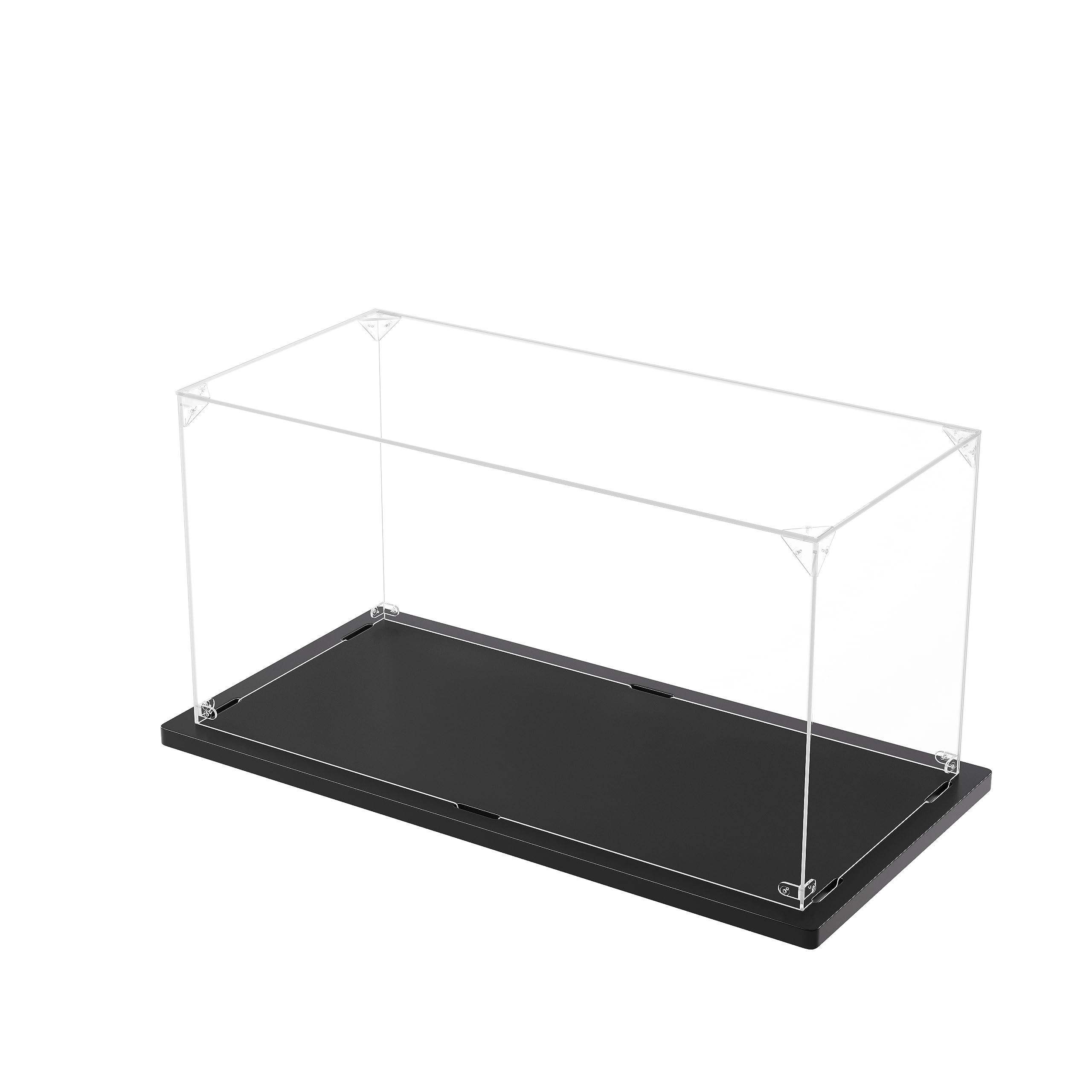 KUKERフィギュアケース 横長タイプ アクリルケース UVカット コレクションケース ディスプレイケース 組み立て簡単 頑丈 汚れ防止 手袋 クリーニングクロス付き（30×15×15cm）