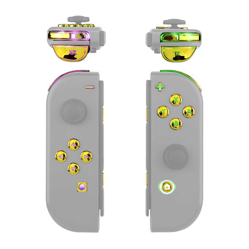 eXtremeRate Switchに対応用ジョイコンDFS LEDキット、七つの色と九つのモードがあり、Switch&有機elのジョイコンに対応用マルチカラー発光ABXYトリガーフェイスボタン(ジョイコンとコンソールは含まれていません!)【クロームゴールド】 eXtremeRate Switchに対応用ジョイコンDFS LEDキット、七つの色と九つのモードがあり、Switch&有機elのジョイコンに対応用マルチカラー発光ABXYトリガーフェイスボタン(ジョイコンとコンソールは含まれていません!)【クロームゴールド】
