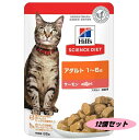 ヒルズ サイエンス・ダイエット アダルト 1〜6歳成猫用 サーモン ウェットパウチ 85g×12個セット 0052742064970-12