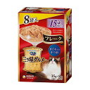 銀のスプーン 三ツ星グルメ パウチ フレーク 15歳頃からまぐろ入りかつお 35g×8袋 ユニチャーム 4520699699911 ウエットタイプ