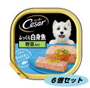 シーザー ふっくら白身魚野菜入り ふわふわローフタイプ 100g 6個セット 4902397822226-6 ドッグフード 成犬