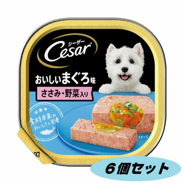シーザー おいしいまぐろささみ・野菜入り 100g 6個セット 4902397835783-6 ドッグフード 成犬