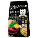 シーザーパウチ 自然素材レシピ 平飼い鶏の蒸しささみ&さつまいも・いんげん ゼリータイプ 成犬用 60g×4袋 4902397871989 犬フード 着色料・...