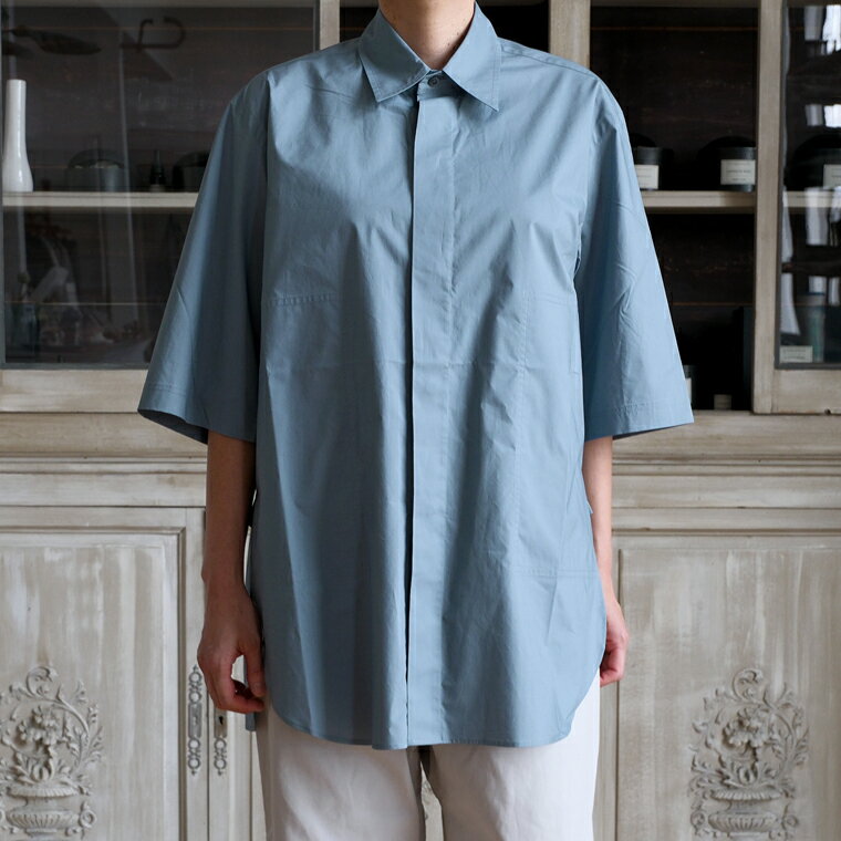 Rakuten - SOFIE D'HOORE 26SS short sleeve shirt with hidden closure cotton poplin