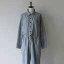 【SUMMER SALE】HTS 25SS COTTON STRIPE OVERDYE ONE-UP COLLAR OVERALLS