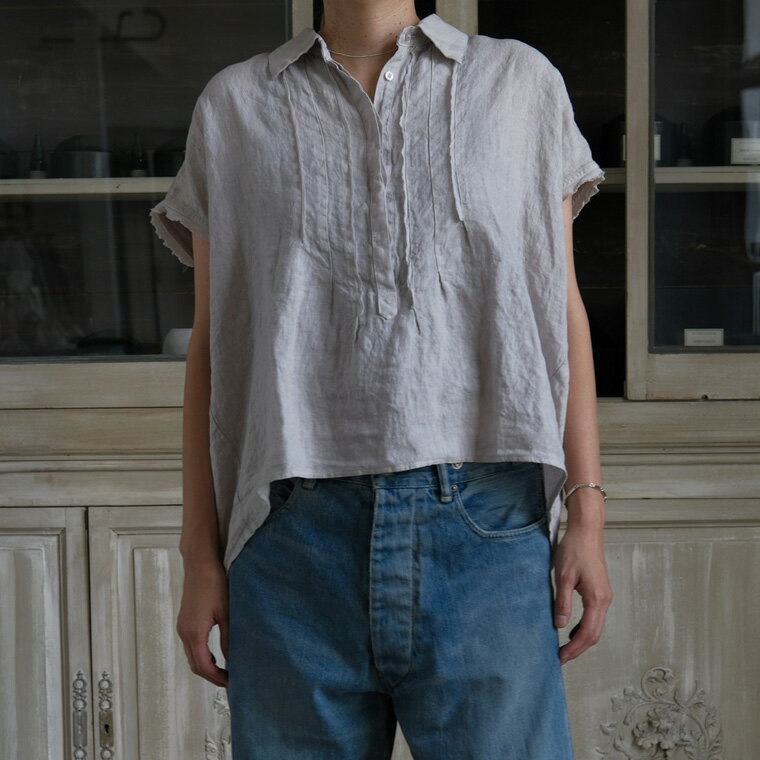 乐天商城 - KristenseN DU NORD 26SS LINEN Short Sleeve Drop shoulder top
