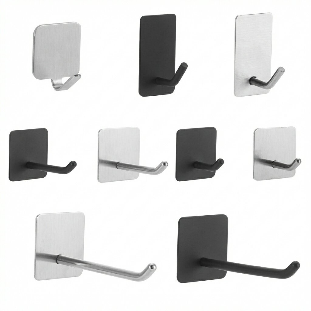 ビスコースフック ステンレス鋼 クロスボーダーパンチフリース フック ドアバック コートフック モダンシンプル ブラック 35cm 135フック 6cm 135フック 9cm 135フック 26g