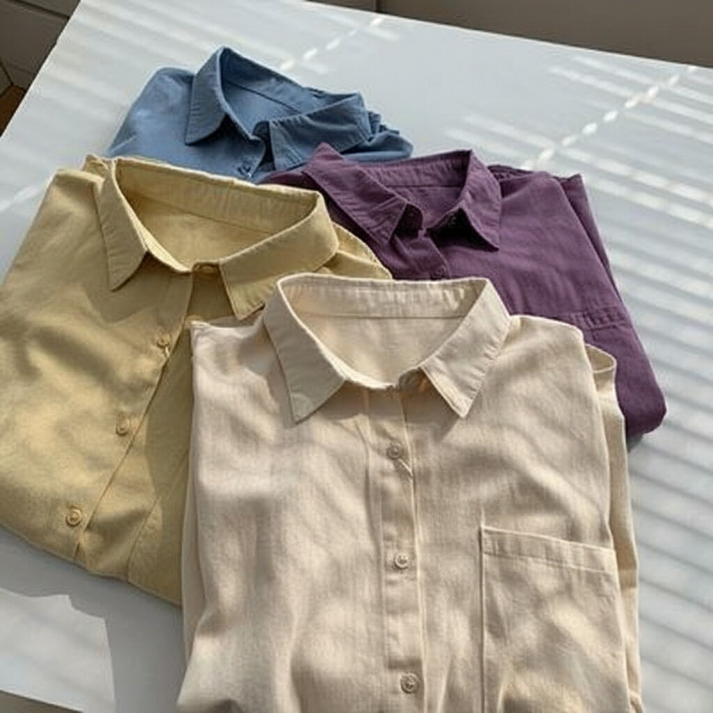 2023 年 春の 女 カジュアル コート カーディガン シャツ 長袖 ゆったり型 コットン 100% 純 米杏 イエ..