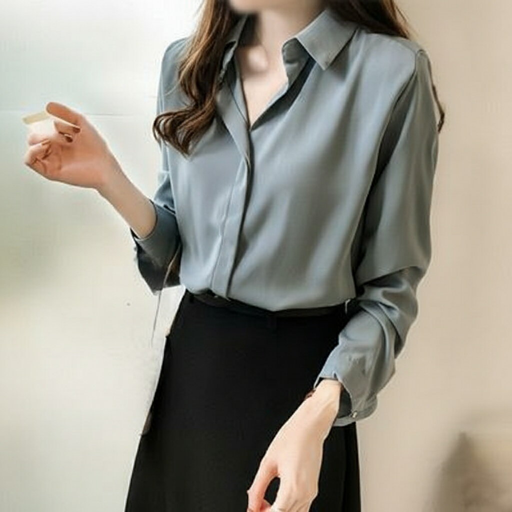 シフォン シャツ 女 2025 年 春 秋 韓国スタイル 大きいサイズ トップス 長袖 プルオーバー OL シャツ ..