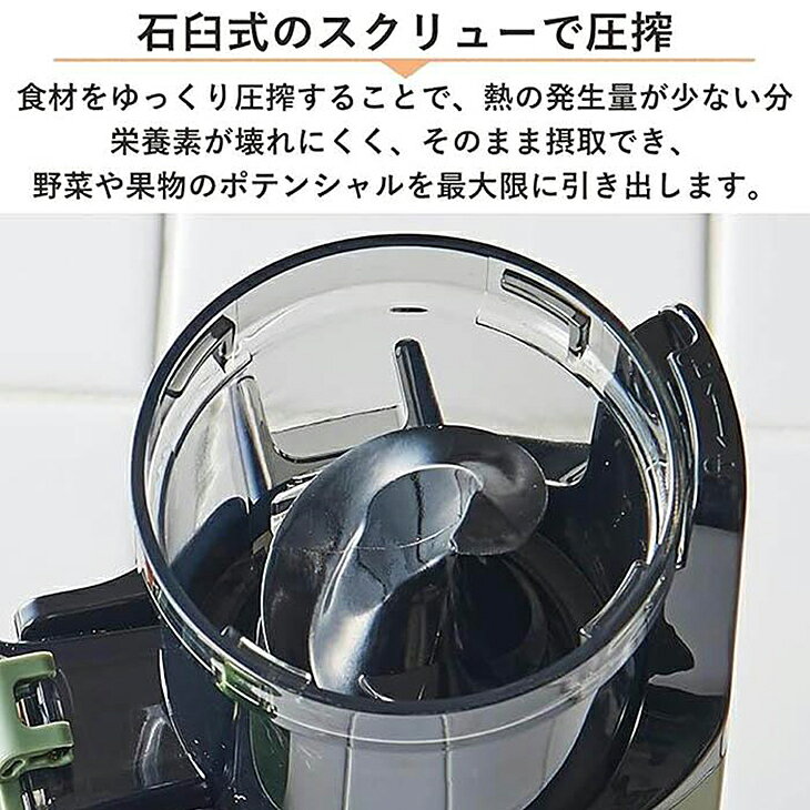 ライコム Online Shop 楽天市場店の【数量限定】ミニスロージューサー 電動 手作り ダイエット 自家製 作りたて 料理やお菓子も作れる おしゃれ レッド グリーン｜アングル3