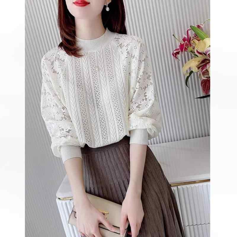 春 コーデ レディース ファッション オシャレ カワイイ シンプル きれいめ ナチュラル 上品カジュアル 婦人服 スリム レース ウール セーター
