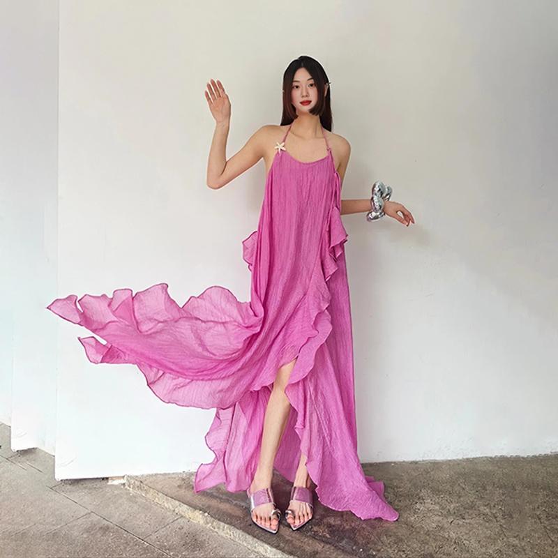 春 コーデ レディース ファッション オシャレ カワイイ シンプル きれいめ ナチュラル 上品カジュアル 婦人服 海辺 旅行 ドレス スカート ホリデー ロング