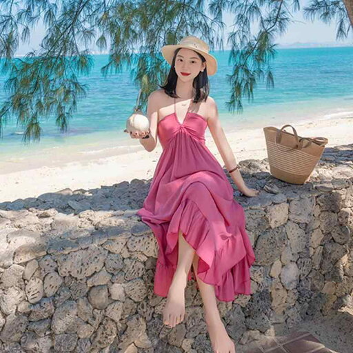 春 コーデ レディース ファッション オシャレ カワイイ シンプル きれいめ ナチュラル 上品カジュアル 婦人服 ホルターネック スカート 海辺 バカンス バケーション ドレス 夏 スリム ロング 春 コーデ レディース ファッション オシャレ カワイイ シンプル きれいめ ナチュラル 上品カジュアル 婦人服 ホルターネック スカート 海辺 バカンス バケーション ドレス 夏 スリム ロング
