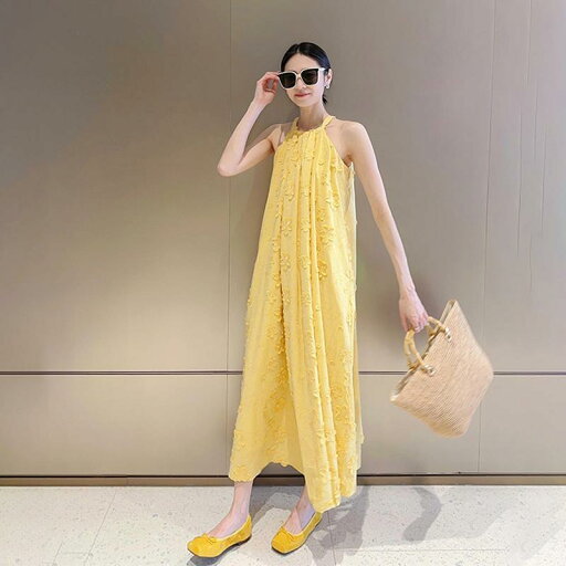 春 コーデ レディース ファッション オシャレ カワイイ シンプル きれいめ ナチュラル 上品カジュアル 婦人服 フレンチ 立体 ホルターネック ドレス 夏 海辺 バカンス バケーション ロング 春 コーデ レディース ファッション オシャレ カワイイ シンプル きれいめ ナチュラル 上品カジュアル 婦人服 フレンチ 立体 ホルターネック ドレス 夏 海辺 バカンス バケーション ロング