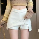 春 コーデ レディース ファッション オシャレ カワイイ シンプル きれいめ ナチュラル 上品カジュアル 婦人服 白 ウール スカート ハイウエスト スリム カバー Aライン